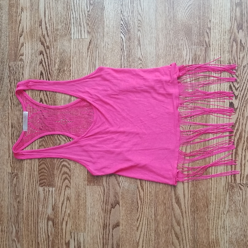 (M) Penelope Project Crochet Back Tassel Detail Racer Back Boho Festival Y2K Wow